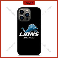 Detroit Lions Black Phone Case for iPhone 14 Pro Max / iPhone 13 Pro Max / iPhone 12 Pro Max / Samsung Galaxy Note 20 / S23 Ultra Anti-fall Protective Case Cover 1342