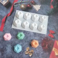 DIY Candle Silicone Mold Handmade Aromatherapy Candle Crystal Epoxy Resin Molds Eight-Sided Multilateral Diamond Face Cube