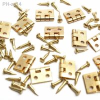 50Pcs Copper Super Mini Folding Hinge Wooden Jewelry Box Hinge Fittings Dollhouse Wood Door Butt Hinge Hardware Nail