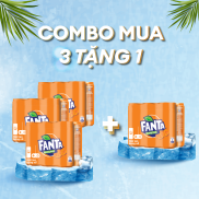 COMBO MUA 3 TẶNG 1 Lốc 6 Lon Nước Giải Khát Có Ga Fanta Cam 320ml Lon