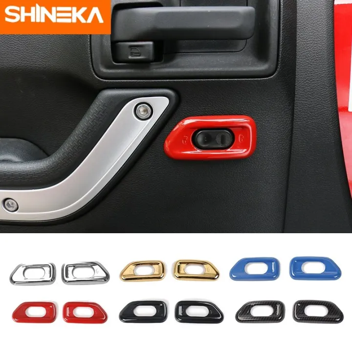 SHINEKA Car Interior Door Handle Lock Switch Button Decoration Cover