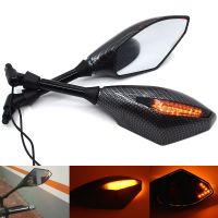 Universal 10mm Motorcycle Rearview Mirrors With LED Turn Signal Integrated For Aprilia Tuono V4 APRC ABS V4R Tuono V4 1100 RR Mirrors