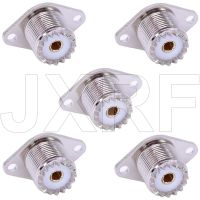 5PCS UHF SO239 female 2 hole Female Jack with rhombic flange soldering panel RF connector socket female antenna connecto