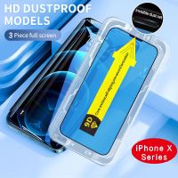 ❇✢☋ 3 Pieces Deliver Mount Aids Screen Protector iphone X Xs Max Full Cover Tempered Glass For iphone XR