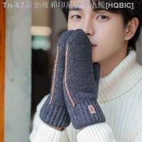 【hot】☍  Double-layer Gloves Thickening Mens Student Outdoor Cycling Warm and Cold Mittens