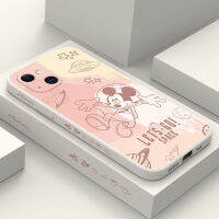 เคสหนูอวกาศ IPhone 15 14 13 12 11 Plus Pro Max Mini ซิลิโคนเหลวรูปแบบด้านข้าง