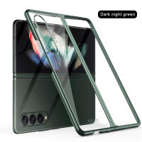 RIJOW Laser Plating Case for Samsung Galaxy Z Fold 3 Fold3 Cases Shockproof Crystal Clear Shell Back Cover ZFold3 Phone Cases