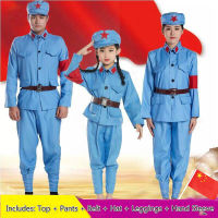 Chinese Traditional Folk Military Uniform Costumes The Eighth Route Army Clothing Wearing Red Guards Clothing Anti-war Uniforms