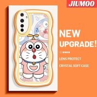 JIUMOO เคสสำหรับ Realme 6 6S Narzo ลายการ์ตูนโดราเอมอนที่มีสีสันขอบครีมเคสมือถือกันกระแทกแบบใสนิ่มเรียบง่ายฝาครอบป้องกันโปร่งใสลายกล้องถ่ายรูปสร้างสรรค์