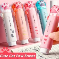 ♈☌ 1Pcs Lovely Cat Paw Portable Rubber Eraser Creative Push-Pull Design Pencil Erasers For Kids School Offices Supplies Stationery