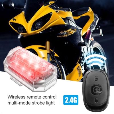 Wireless Remote Control LED Strobe Light USB Rechargeable Anti-Collision Warning Flashing Indicator for Car Motorcycle Scooter