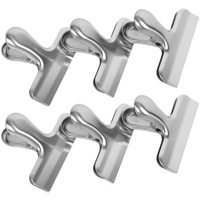 6 PCS Bag Clips Food Clips Tight Seal Kitchen Clips Clips Stainless Steel Chip Clip