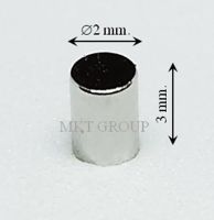 10 ชิ้น แม่เหล็กแรงสูงกลมแบน ขนาด Dia 2 mm x 3 mm Neodymium magnet แรงดูดสูง ชุบนิเกิล อุปกรณ์สำหรับงาน DIY ติดแน่น ติดทน เก็บปลายทางได้