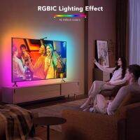 RGBIC LED Backlight Strip ไฟ12V Ambilight โคมไฟบาร์ Tuya WiFi หน้าจอเพลง Sync Alexa Home Control พร้อมกล้อง