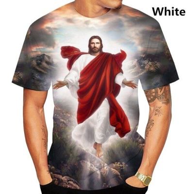 Summer New Jesus Christ 3D Print O-Neck Oversized Shirt  Jesus Cross  Pray To Our God  Male Female Personalized