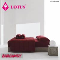 Lotus ชุดผ้าปูที่นอน+ผ้านวมเย็บติด (3.5ฟุต 5ฟุต 6ฟุต) ชุดเครื่องนอนโลตัสรุ่น ATTITUDE สีพื้น ทอ 490 เส้นด้าย นุ่มที่สุด รหัส LAT-BURGUNDY สีแดง