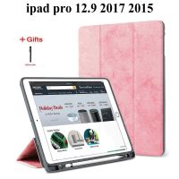 Smart Case For iPad Pro 12.9 2017/2015 A1670 A1671 A1584 A1652 with Pencil Holder Cover tablet TPU case+screen protector+stylus