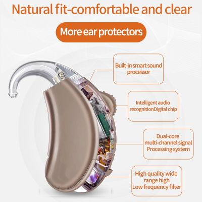 ZZOOI New Best 4 Channel Hearing Aid Mini Digital Listen Sound Amplifier Wireless Ear Aids for Elderly Deafness to Severe hear Loss