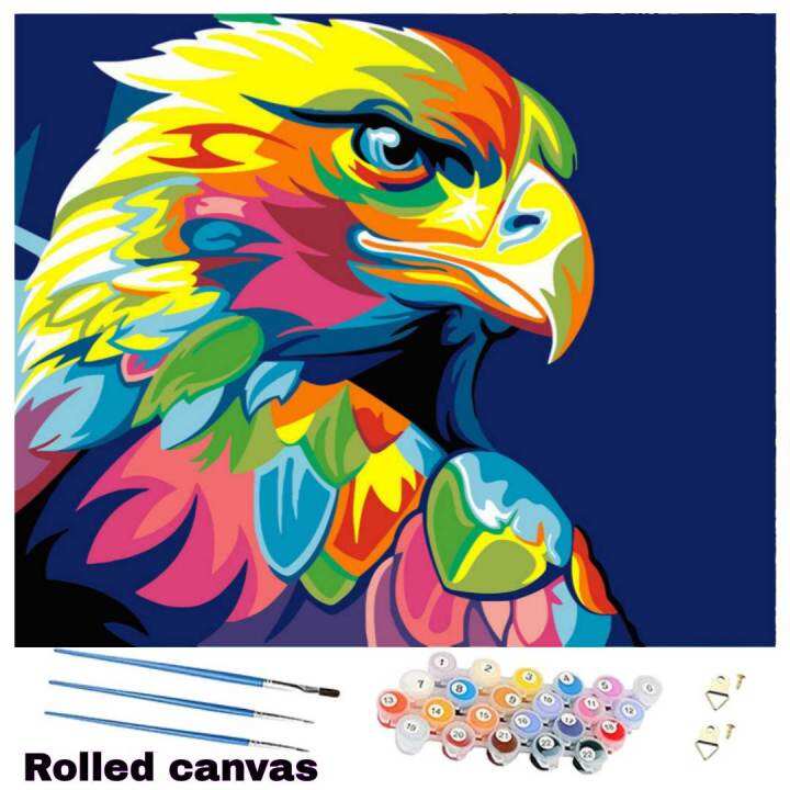 DIY Paint By Numbers Abstract Eagle Hobbyist Kit Painting 40x50cm