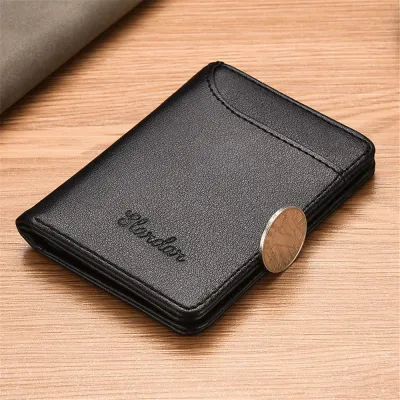 New Men Ultra Thin Soft PU Leather Wallet Classic Black Mini Credit Card Wallet Purse Card Holders Wallet Bifold Money Clip