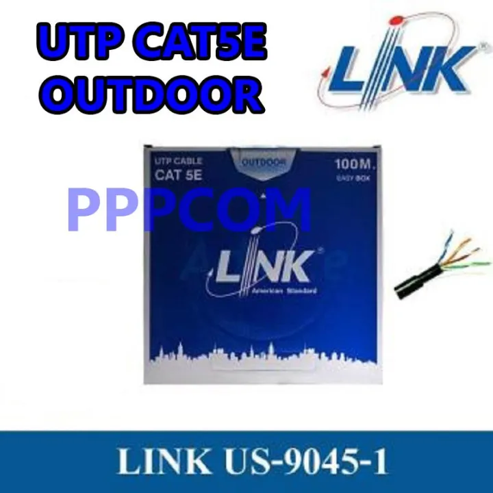 สาย LAN UTP Cable CAT5E LINK รุ่น US90451 OUTDOOR 100M Lazada.co.th