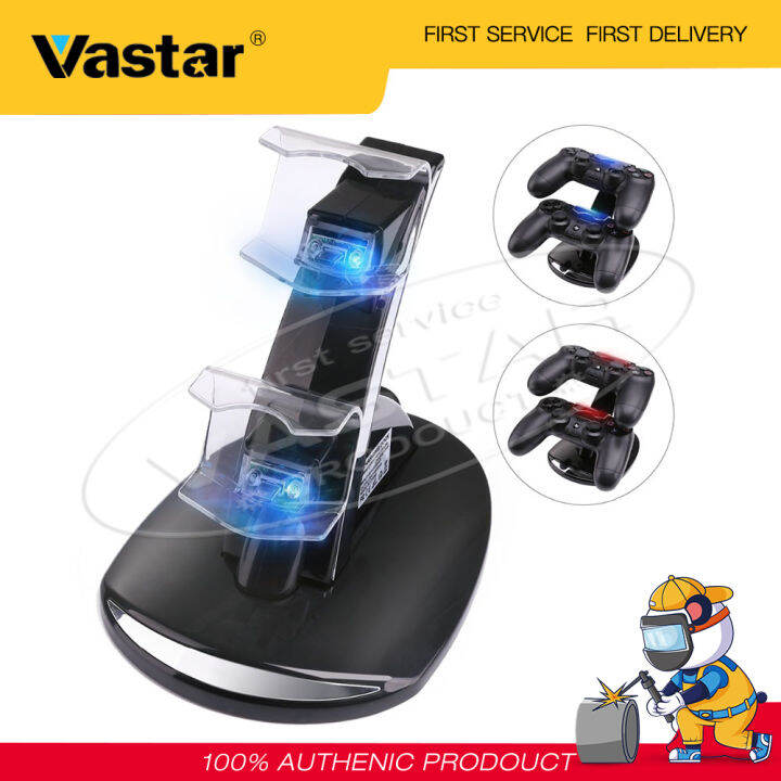 vastar-controllerแท่นชาร์จusbคู่led-ps4-แท่นชาร์จแบบตั้งcradleสำหรับplay-station-ps4-ps4-pro-ps4-slim-controller