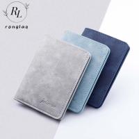 RONGLA กระเป๋า Pouch Koin ดีไซน์สร้างสรรค์แบบพกพา,ซองบัตรประจำตัวผู้ชายหนัง PU กระเป๋าสตางค์ Dompet Koin กระเป๋าเก็บบัตรธุรกิจกระเป๋าสตางค์ใบสั้น