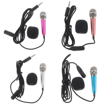 1pc Mini Karaoke Microphone With Earphones For Mobile Phones