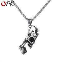 Creative Personality Lighter Skull Titanium Steel Necklace Men Street Hip-Hop Fashion Bottle Opener Stainless Steel Pendant