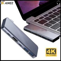 AIMEE 5 in 1 ตัวขยาย3.0ยูเอสบี ตัวแยกหลายพอร์ต 4K HDMI แท่นวางอุปกรณ์ ฮับ USB C Pd ชาร์จไฟ