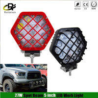 รถ5D เลนส์นูน5นิ้ว27W LED Work Light Spotlights สำหรับ Jeep JK 4X4 SUV ATV UTV SUV Pickup Grille Fog Lamp