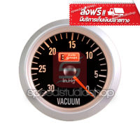 Autogauge เกจ์วัด สุญญากาศ วัดสุญญากาศ vacuum gauge รุ่น black face 2 นิ้ว ( ขอบเงิน /พื้นดำ)