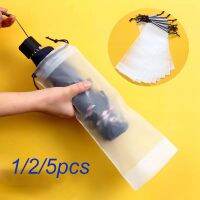 Reusable Matt Translucent Plastic Bag Portable Umbrella Drawcord Storage Sleeve Household Storage Organizer