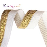 [Hot Sale] BRISTLEGRASS 2 5หลา3/4 Quot; 20มิลลิเมตรกึ่งทอง G Litter พับยืดหยุ่นศัตรูแปนเด็กซ์วง TapeTie HeadbandDIY จักรเย็บผ้าตัด