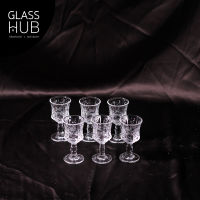 GLASS HUB (LYNX) แก้วขาเชอรี่เล็ก W2216 -  แก้วช็อต  เเก้วจิ๋ว เเก้วเป๊กแก้ว ค็อกเทล แก้วไวน์   ขนาดเล็ก (เซต 6ใบ)