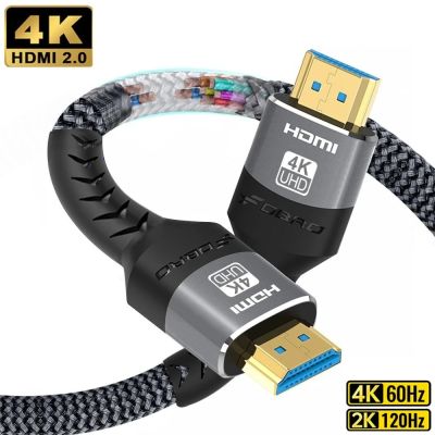 Kabel HDMI 4K HDMI-Kompatibel dengan 2.0 Kabel 8K 60Hz 4K 120Hz 2K 144Hz 48Gbps HDTV Splitter Switcher untuk Proyektor Monitor TV Box 3M
