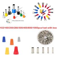 Assorted Terminals Insulated Cable Connector Electrical Wire Crimp Butt Ring Ring Lugs/Spring Cap/Insulated Cord Pin End etc Kit