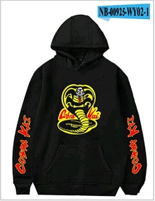 Black Hoodie COBRA KAI Hoodies Men Sweatshirts Harajuku Hip Hop Hooded COBRA KAI Casual Popular pullovers Size XS-4XL