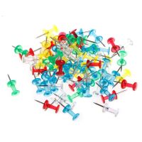 100pcs Plastic Cork Assorted Color Push Pins Board Thumbtack Drawing Photo Wall Studs Office School Accessories Supplies Clips Pins Tacks