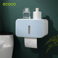 กล่องใส่ทิชชู ecoco (ของแท้) กันน้ำ ทรงสี่เหลี่ยม ติดผนังไม่ต้องเจาะ