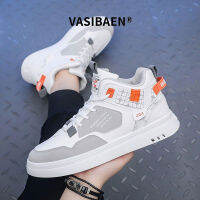 VASIBAEN White High-Top Shoes For Men White Shoes Casual Board Shoes For Men Niche Shoes For Men