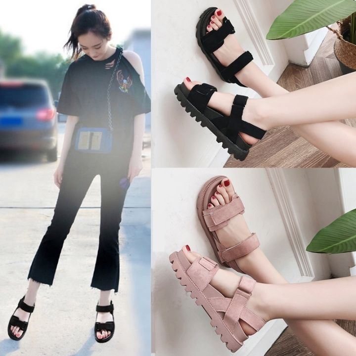 a-so-cute-ฉบับภาษาเกาหลีรองเท้าส้นเตี้ยของผู้หญิงกับพื้นรองเท้าหนา