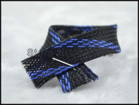 5M 16MM Nylon Sleeve Black &amp; Blue Nylon Mesh ided Sleeving