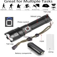 Super Powerful XHP70.2 LED Flashlight 26650 Flashlights XLamp XHP50 USB Rechargeable Tactical Light Use 18650 Zoom Torch