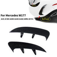 2ชิ้นคาร์บอนสีดำ ABS กันชนหลังด้าน Vent คานาร์ดปกตัดสำหรับ สำหรับ Benz A คลาส W177 A200 A220ซีดาน2019 2020