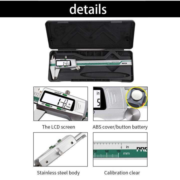 professional-digital-caliper-จอแสดงผล-lcd-มม-นิ้วดิจิตอล0-150มม-ความแม่นยำ0-01มม-vernier-caliper-gauge-micrometer-เครื่องมือวัด