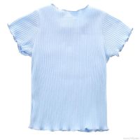 Baby Girls Summer Cotton Solid Print T-shirt Tops Blouse Short Sleeve Children Casual Tee Shirts