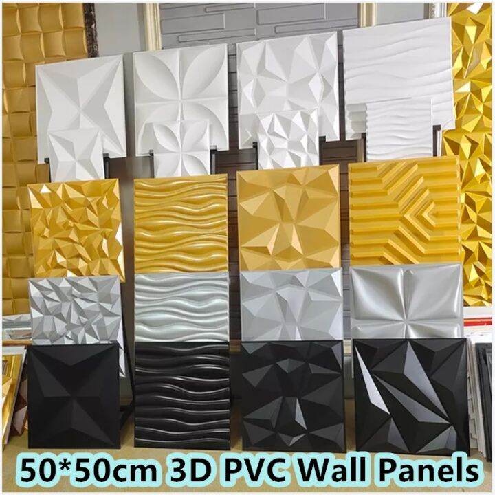 {Home poster} 50x50 3D Wallpaper Diamond Design PVC Wall Panel Mural ...