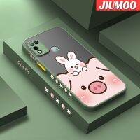 เคส JIUMOO สำหรับ Infinix เคส X688C ลายการ์ตูนรูปกระต่ายลูกหมูน่ารักขอบสี่เหลี่ยมดีไซน์ใหม่เคสมือถือกันกระแทกแข็งปลอกซิลิโคนคลุมทั้งหมดเคสป้องกันเลนส์กล้อง