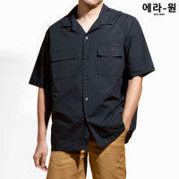 era-won Cool-ice Cotton Antibacteria Oversize Shirt สี Paper Black